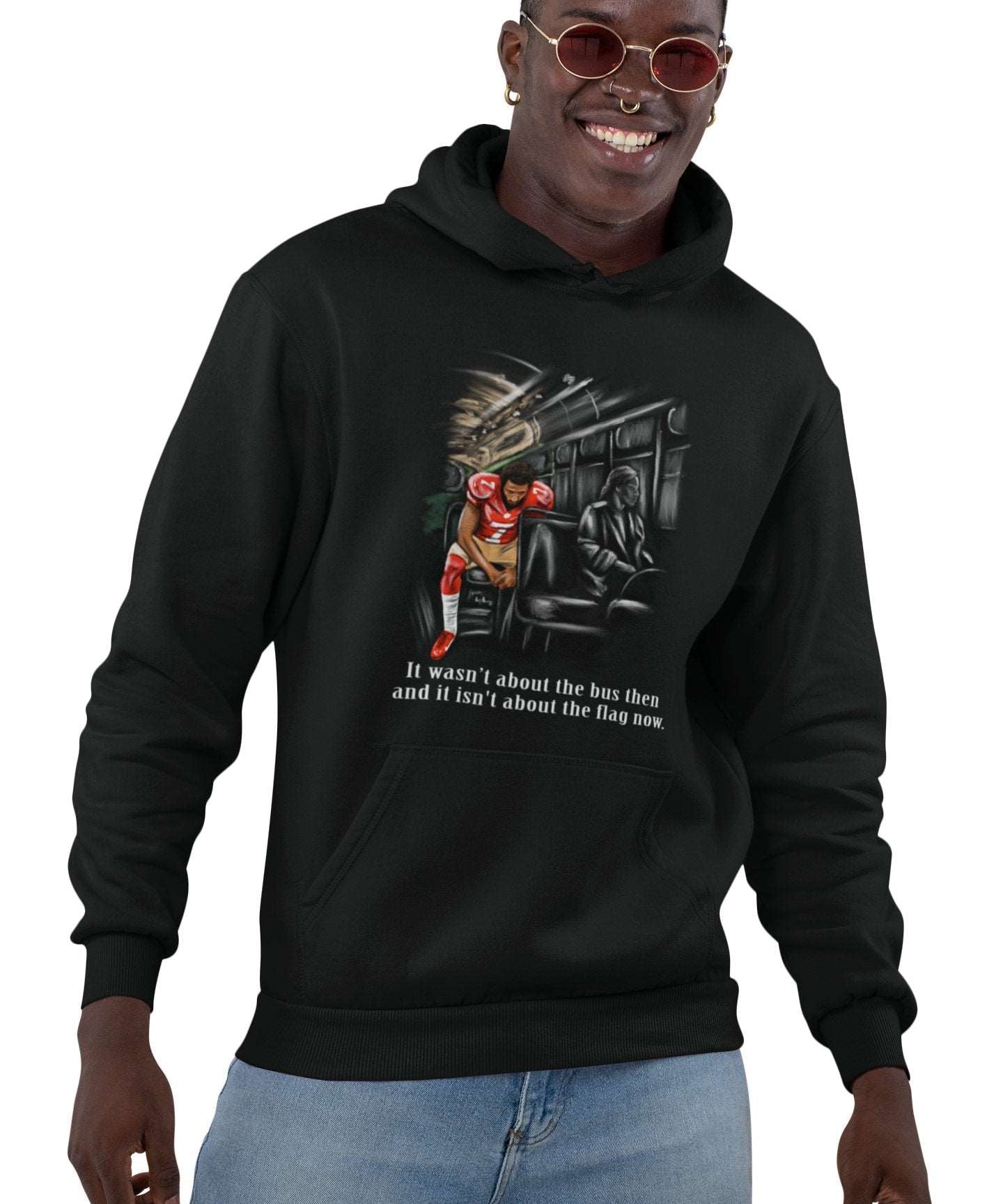 Bus Flag Quote | Stand by Sitting | Unisex Hoodie - Androo's Art