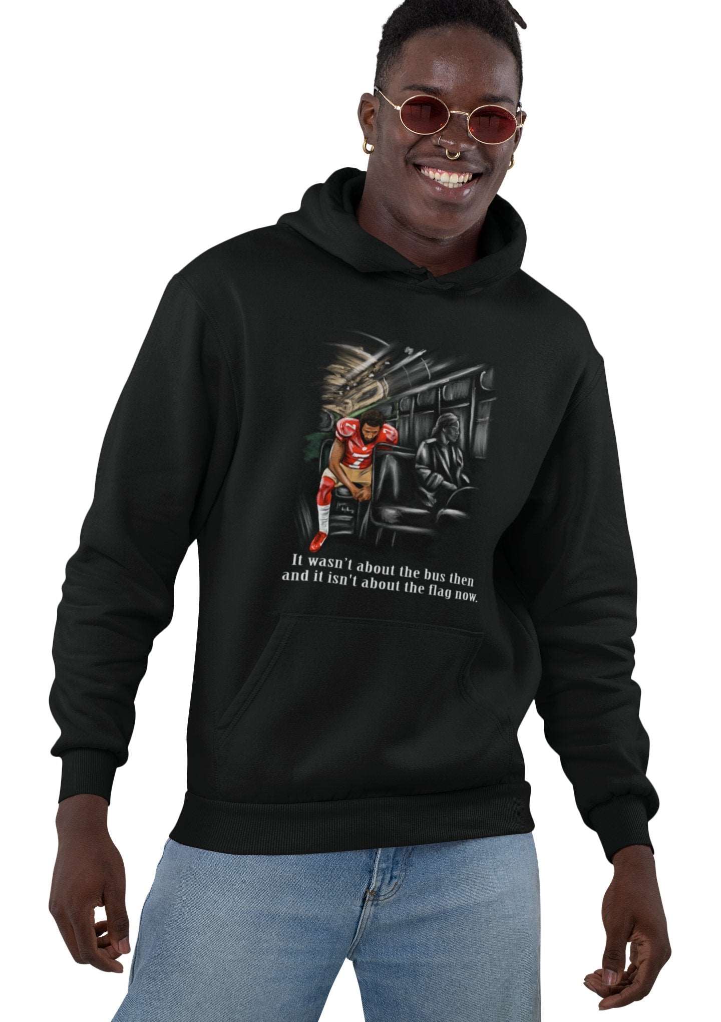 Bus Flag Quote | Stand by Sitting | Unisex Hoodie - Androo's Art