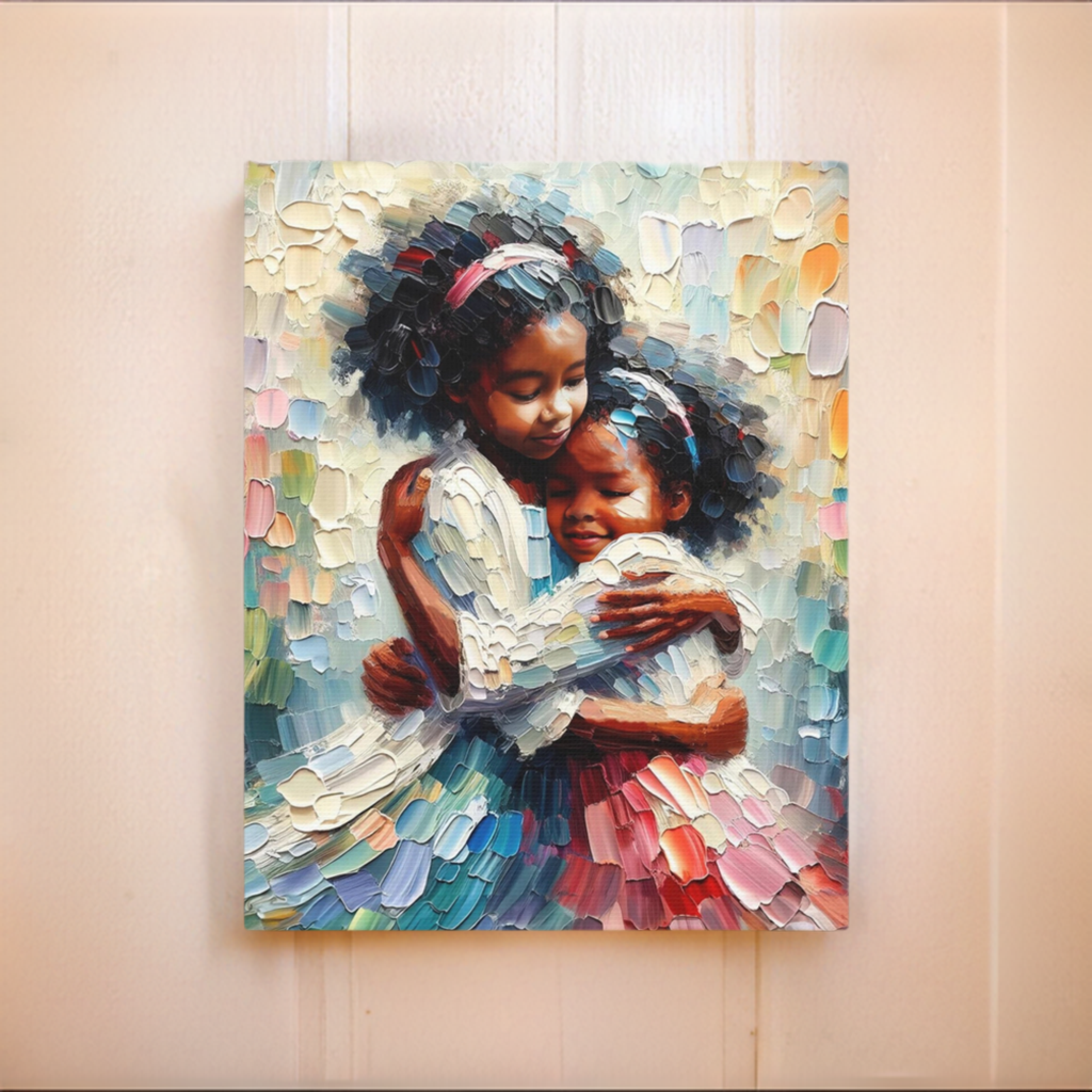 Embrace of Sisterhood | Canvas - Modern Art - Streetwear Art by AndrooArt