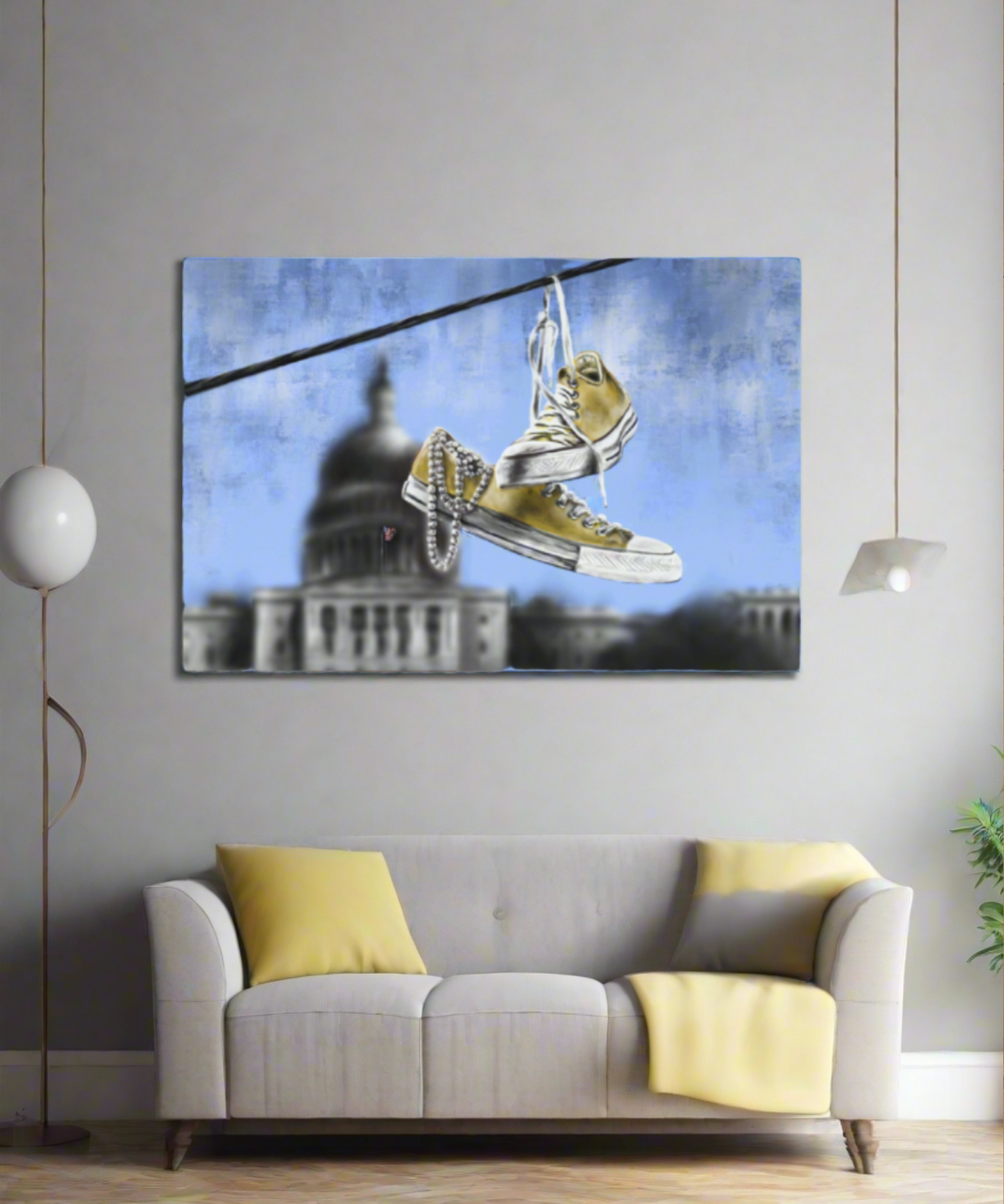 Heart of Gold | Chucks & Pearls Canvas - Kamala Harris - Streetwear Art by AndrooArt