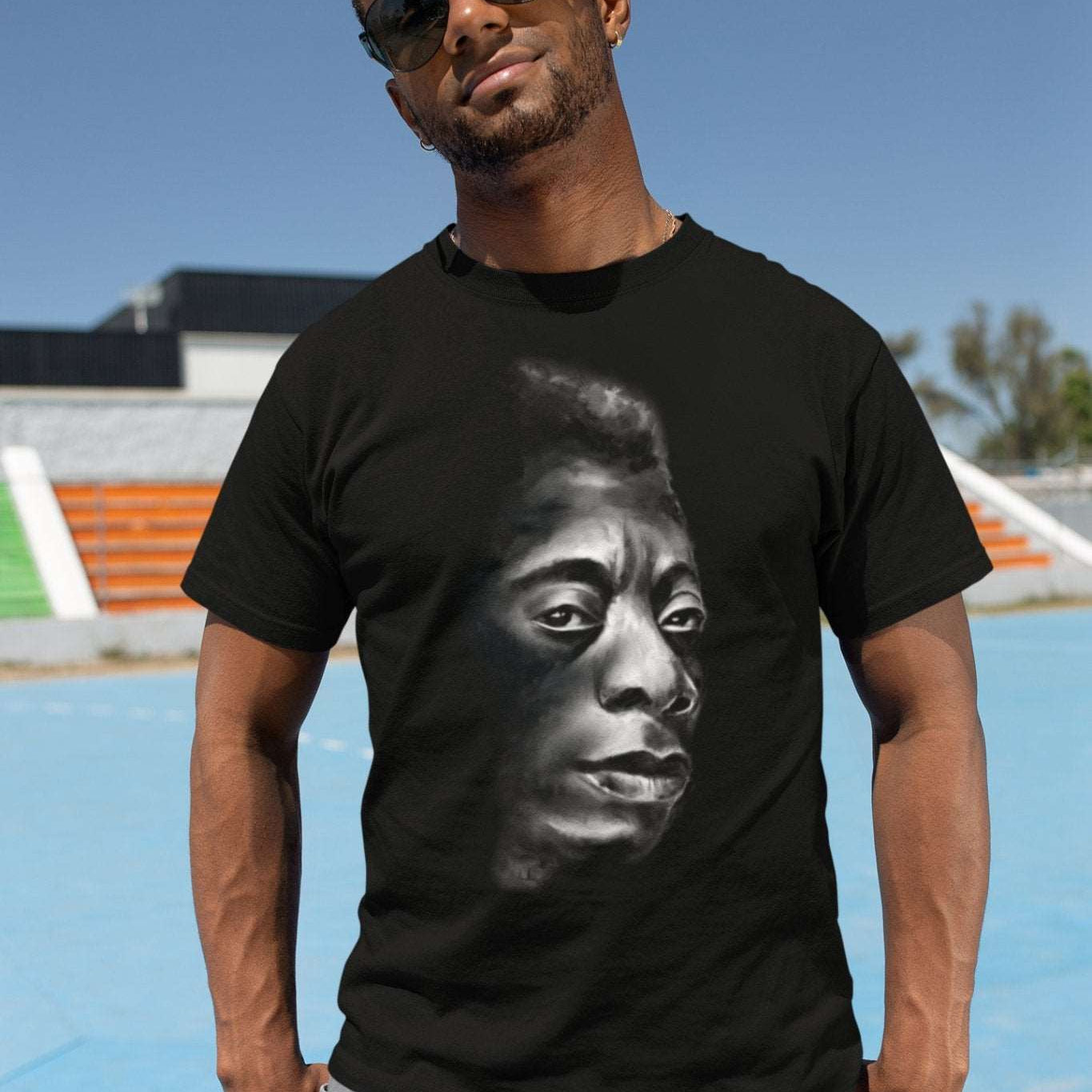 James Baldwin Portrait | Not Your Negro | Unisex Black T-Shirt - Androo's Art