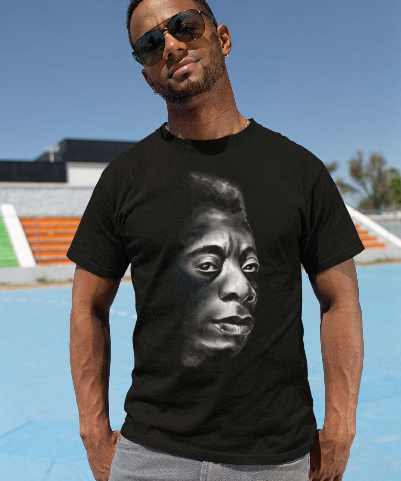 James Baldwin Portrait | Not Your Negro | Unisex Black T-Shirt - Androo's Art