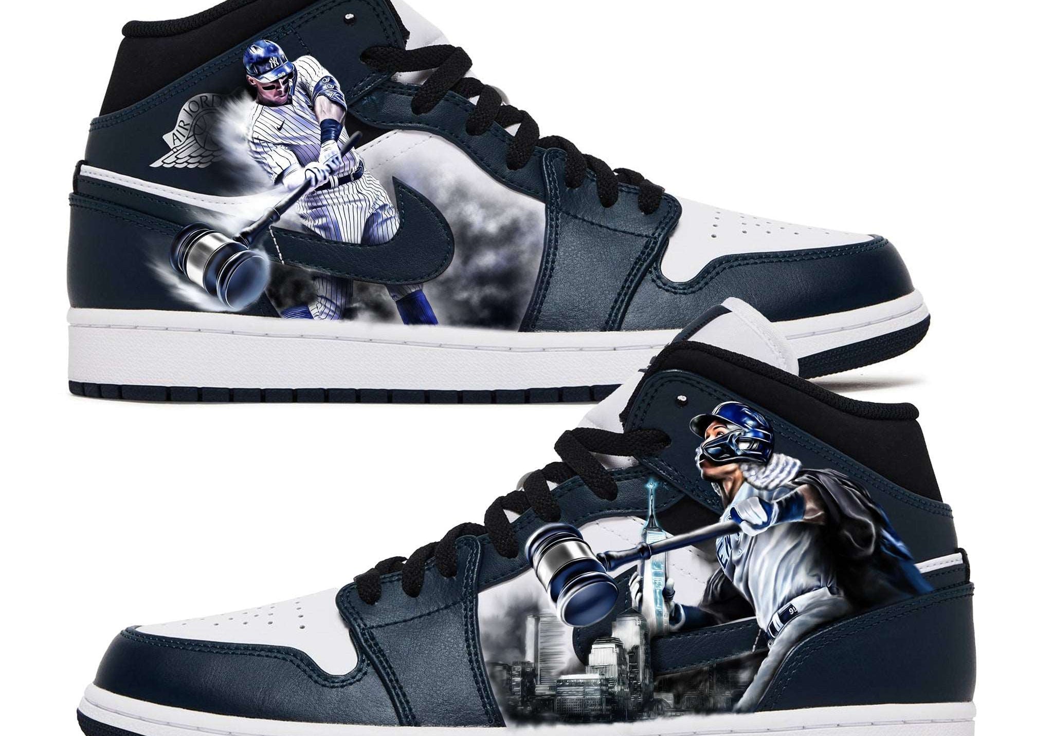 Judgement Day | Aaron Judge Nike Jordan 1 Mid Navy | LIMITED EDITION of 62 - Androo's Art