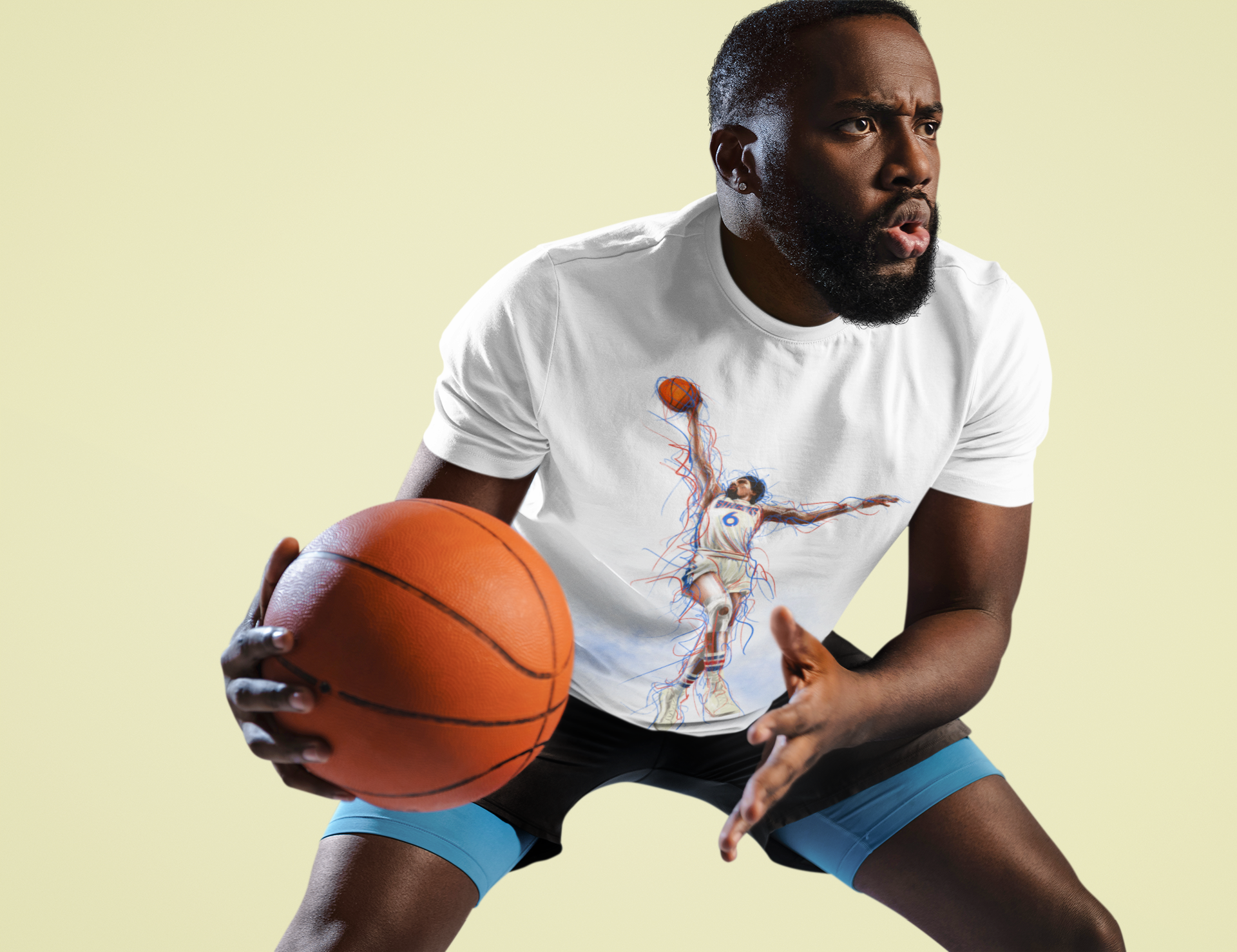 Julius Erving | Unisex T-Shirt | Graphic Art Streetwear Tee - Streetwear Apparel - Streetwear Art by AndrooArt