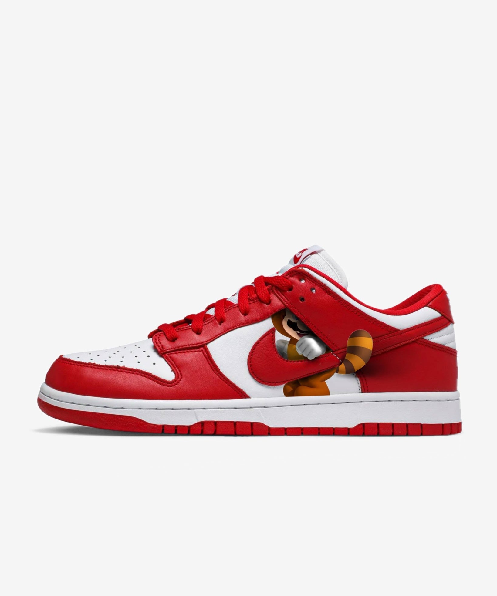 Mario Red Dunk Low "Too Fly" - Mario - Streetwear Art by AndrooArt