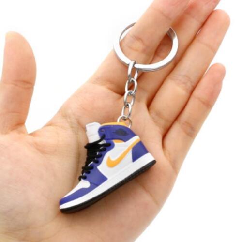 3D Air Jordan 1 MID 'LAKERS' Mini Purple Keychain - Androo's Art