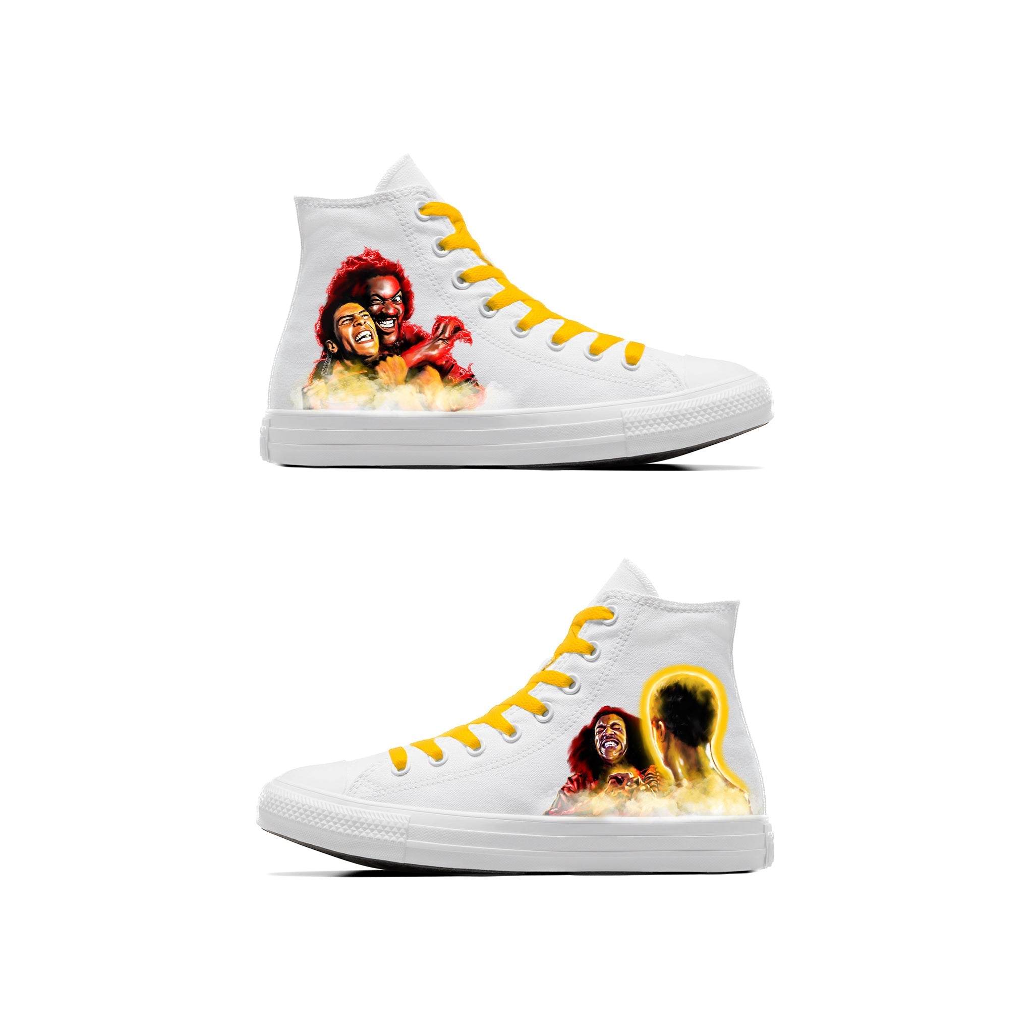 Bruce Leroy "I Am" The Master Cloud White Converse - Androo's Art