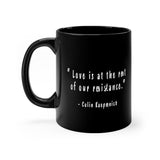 Colin Kaepernick & Rosa Parks | Stand By Sitting | Quote | Black Coffee Mug - Androo's Art