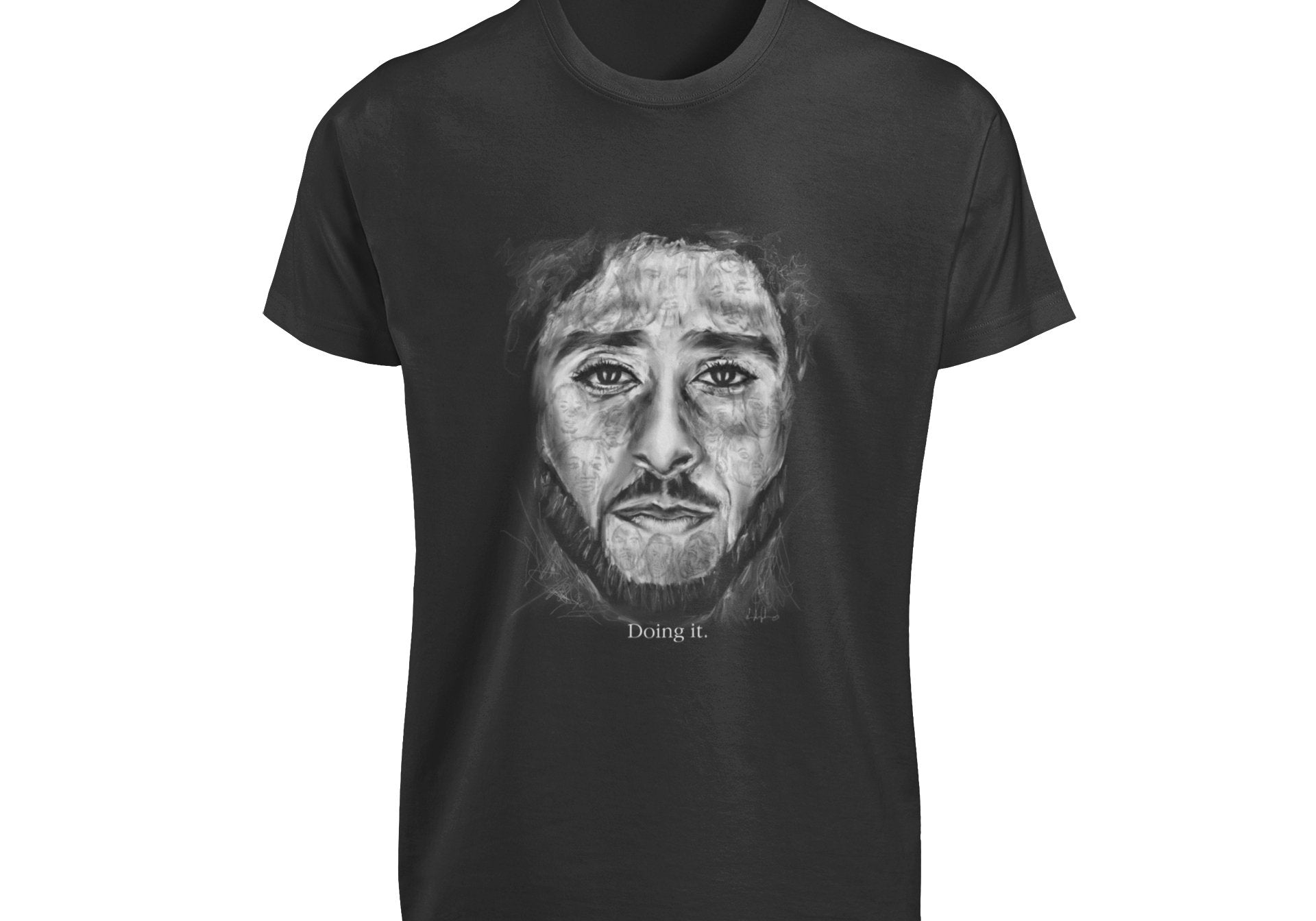 Colin Kaepernick T-Shirt | Doing It | Unisex Black T-Shirt - Androo's Art