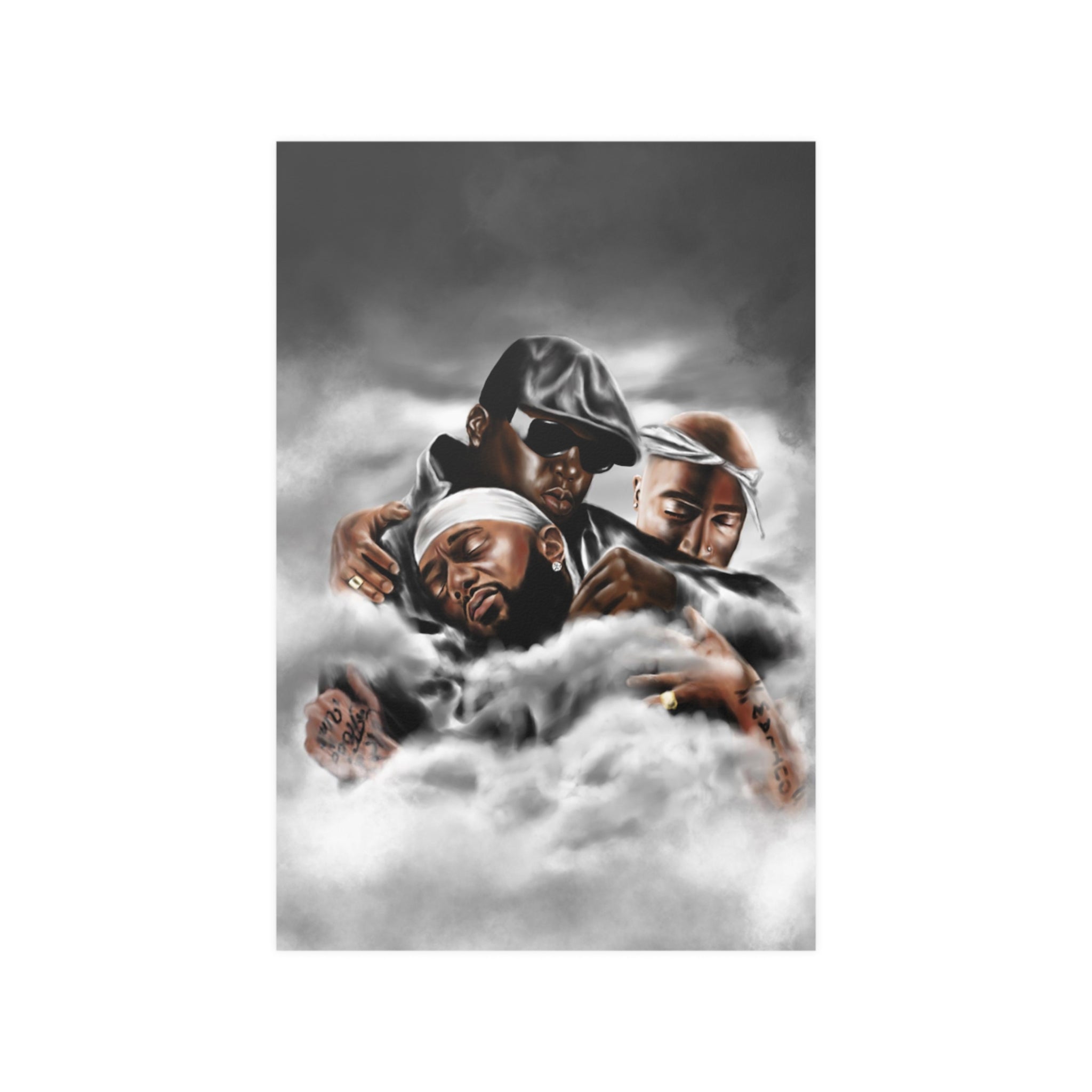 Embraced | Nipsey, Biggie, Tupac Poster - Nipsey Hussle - Streetwear Art by AndrooArt