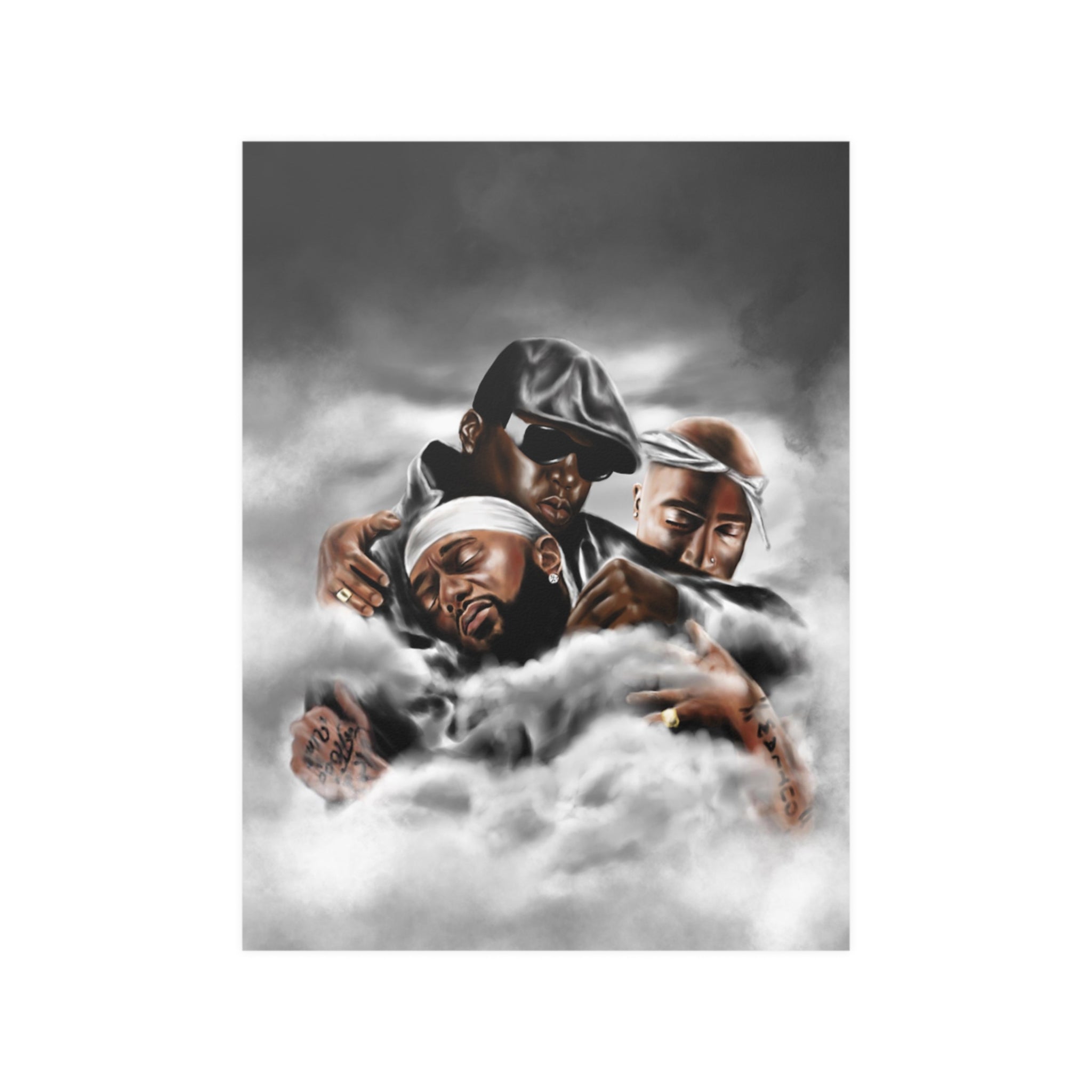 Embraced | Nipsey, Biggie, Tupac Poster - Nipsey Hussle - Streetwear Art by AndrooArt