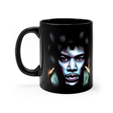 Jimi Hendrix | On Fire | Black Coffee Mug - Androo's Art