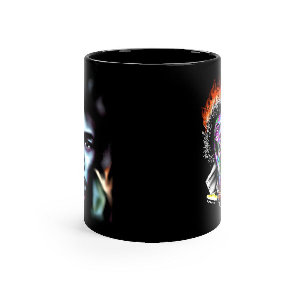 Jimi Hendrix | On Fire | Black Coffee Mug - Jimi Hendrix - Streetwear Art by AndrooArt