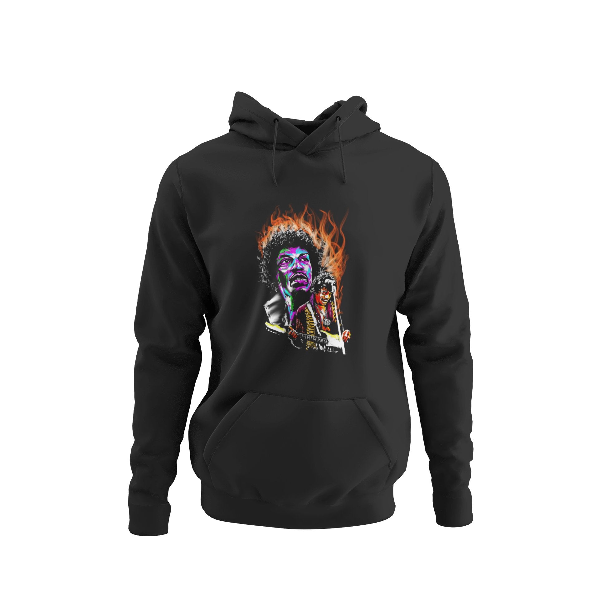 Jimi Hendrix | On Fire | Hoodie | Psychadelic Rock Guitar Legend Tee - Jimi Hendrix - Streetwear Art by AndrooArt