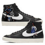 Nike Blazer Mid Sneakers | Black and White | "Follow The Leader" - Androo's Art