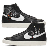 Nike Blazer Mid Sneakers | Black and White | "I'm With Kap" - Androo's Art
