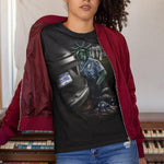 Our America T-Shirt | Ladies' Black Crewneck T-shirt - Androo's Art